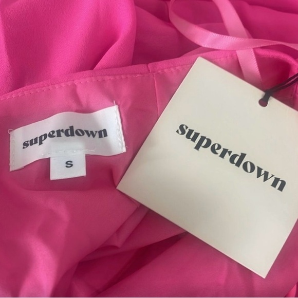 Superdown Lucinda Strappy Maxi Dress Long Gown in Hot Pink Fuchsia Size Small - Picture 5 of 7